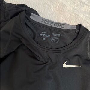 Men’s Athletic Nike Pro Dri-Fit Black Compression Top (XL) & Dri-Fit Tee (L)